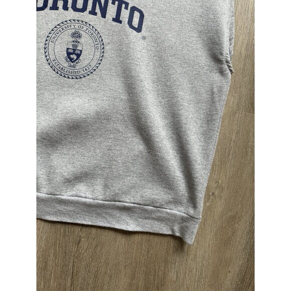 Vintage Y2K University Of Toronto Grey Crewneck Sweatshirt School Canada XL - Picture 8 of 13